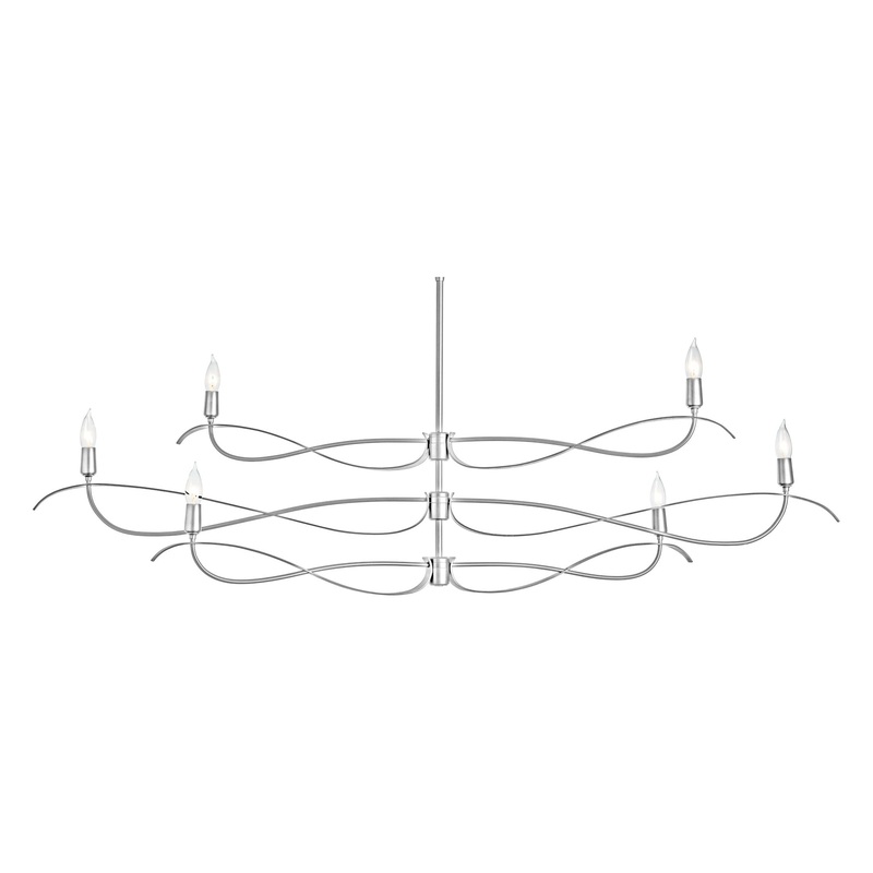 Willow 6-Light Large Chandelier Sterling