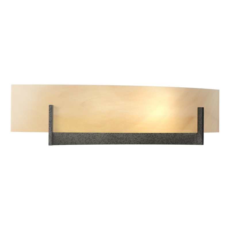 Axis Sconce Natural Iron Amber Swirl Glass (AA)