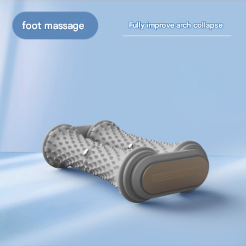 Grey Ergonomic Dual Foot Massage Roller – Deep Tissue Relief for Plantar Fasciitis, Arch Pain & Tired Feet