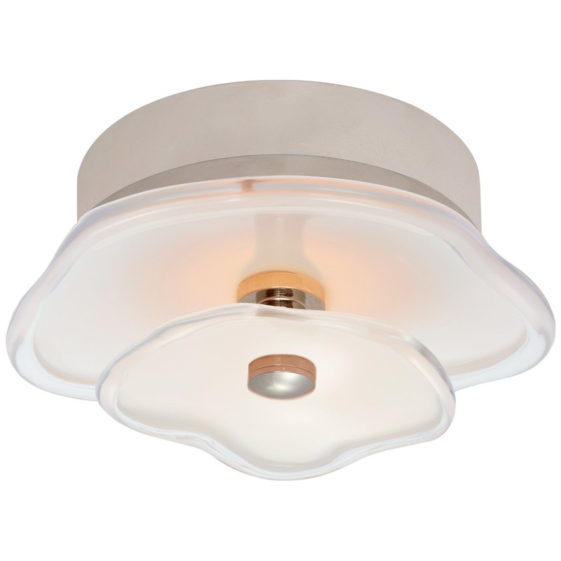 LED Flush Mount from the Leighton Collection in Polished Nickel Finish by Visual Comfort Signature