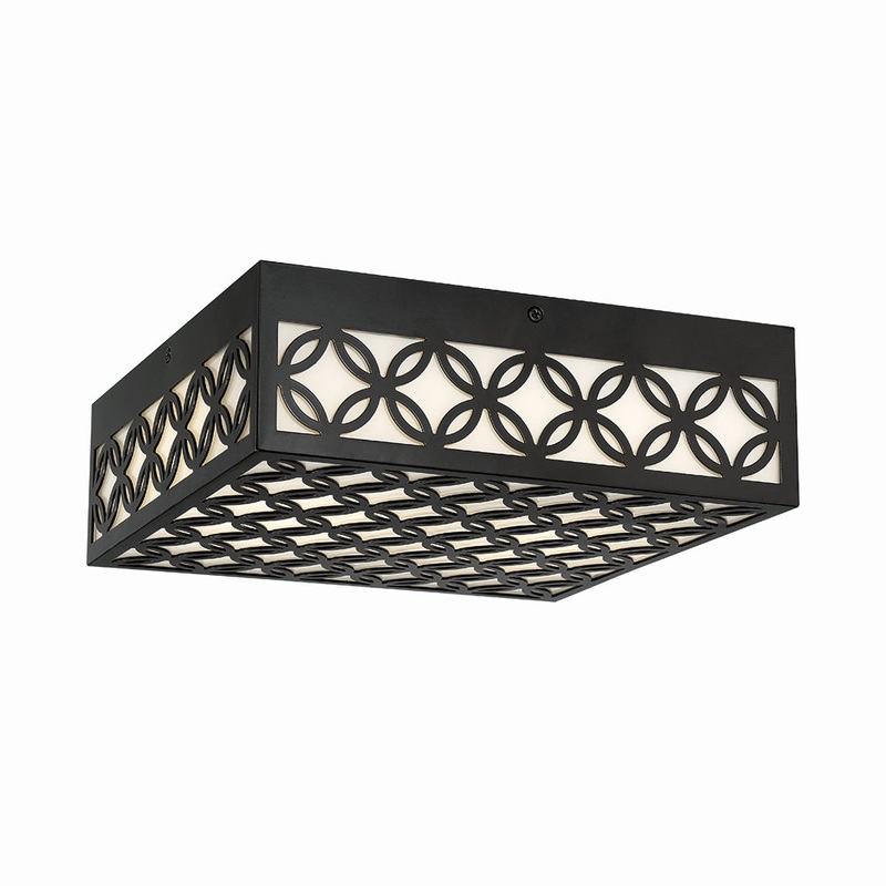 LED Outdoor Flushmount from the Clover Collection in Black Finish by Eurofase
