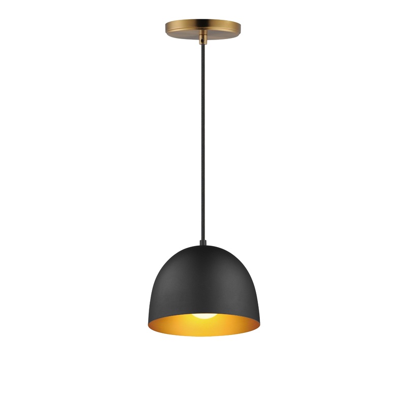 Tova 9″ Pendant Black / Gold