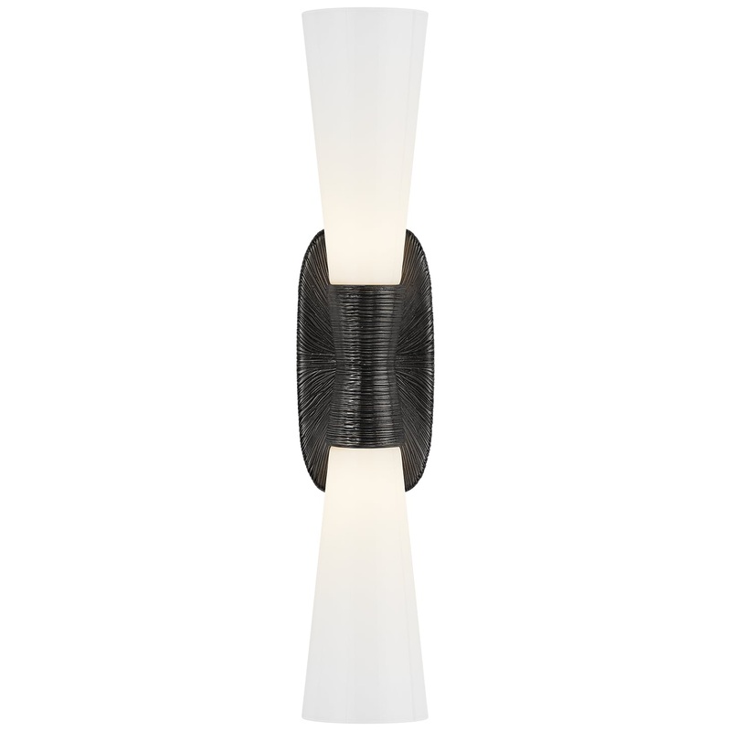 Two Light Bath Sconce from the Utopia Collection in Aged Iron Finish by Visual Comfort Signature