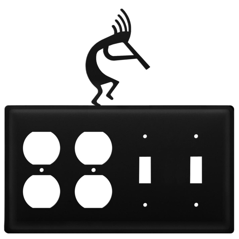 Village Wrought Iron EOOSS-56 Quad Kokopelli Double Outlet and Double Switch Cover CUSTOM Product