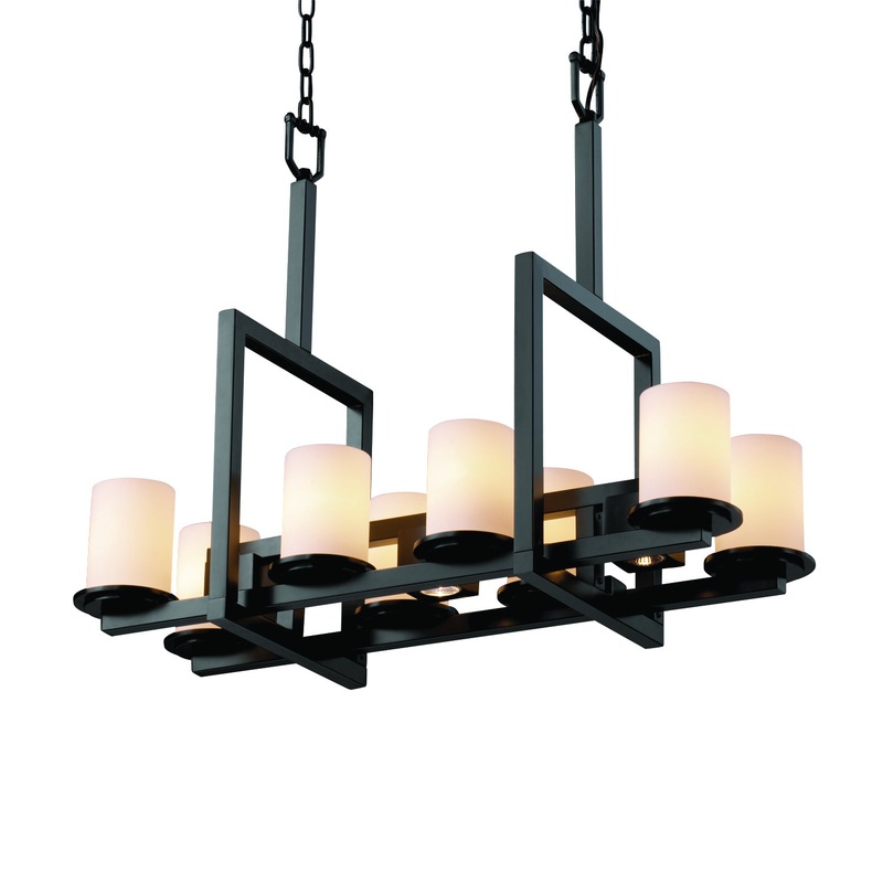 11 Light Chandelier from the Fusion Collection in Matte Black Finish by Justice Designs