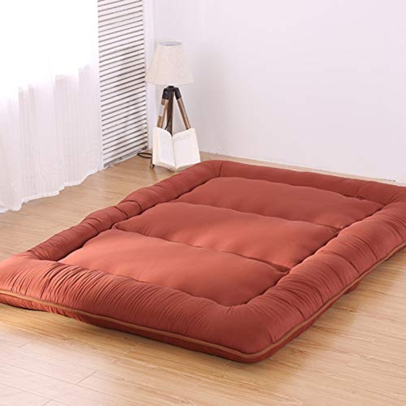 ABTSICA Materasso futon Giapponese a pavimento Tatami, tappetino portatile da campeggio per bambini, materassino pieghevole arrotolabile per letto matrimoniale, 7,100 x 200 cm