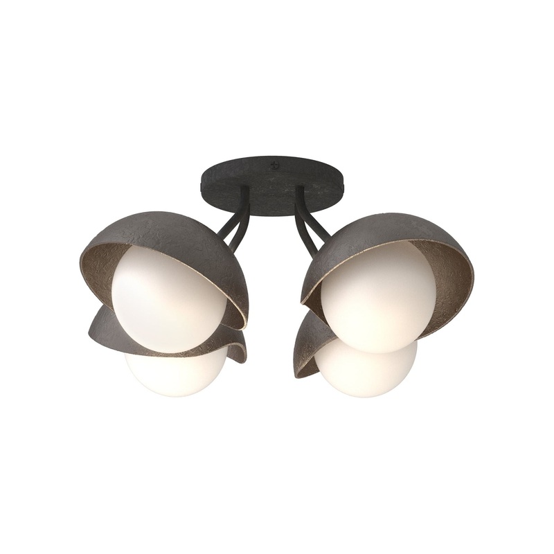 Brooklyn 4-Light Single Shade Semi-Flush Black Oil Rubbed Bronze