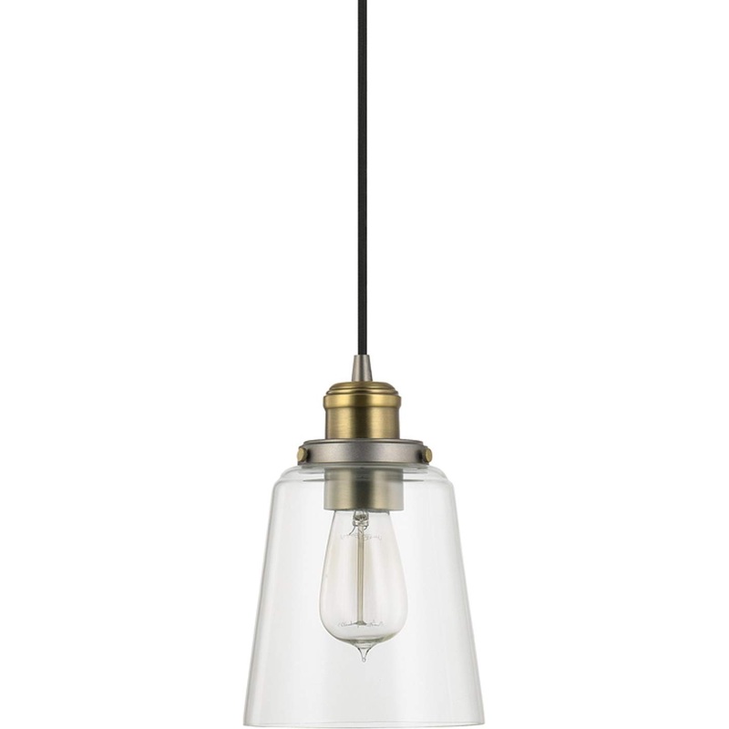 Capital Lighting 3718GA-135 Fallon 1 Light Pendant Graphite and Aged Brass