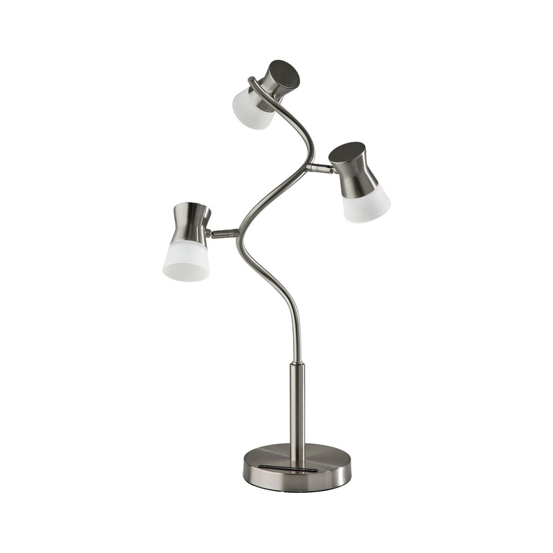 Cyrus LED Table Lamp with Smart Switch Brushed Steel