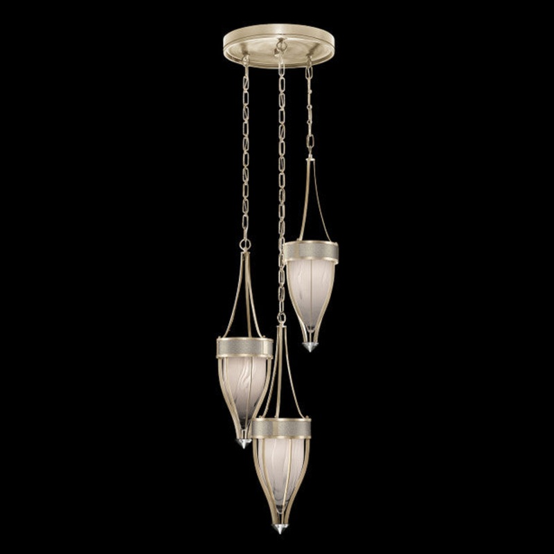 Mirage 17.5″W Round Pendant Champagne/Nickel/Coco