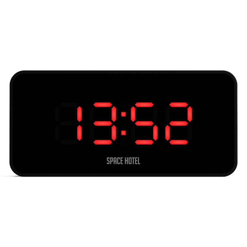 Newgate Space Hotel Hypertron Alarm Clock Black Case – Black Lens – Red Led