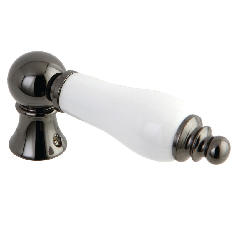 NTHPL Porcelain Lever Handle, Black Stainless Steel