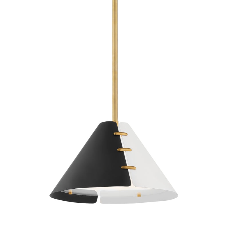 One Light Pendant from the Split Collection in Aged Brass Finish by Hudson Valley