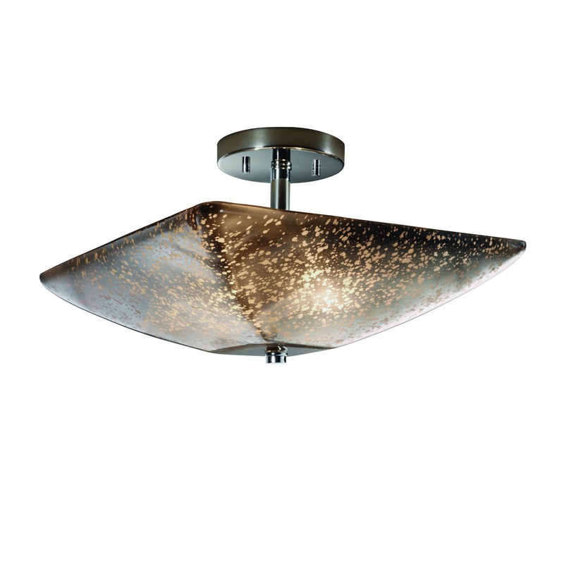 Semi-Flush Mount from the Fusion Collection in Polished Chrome Finish by Justice Designs