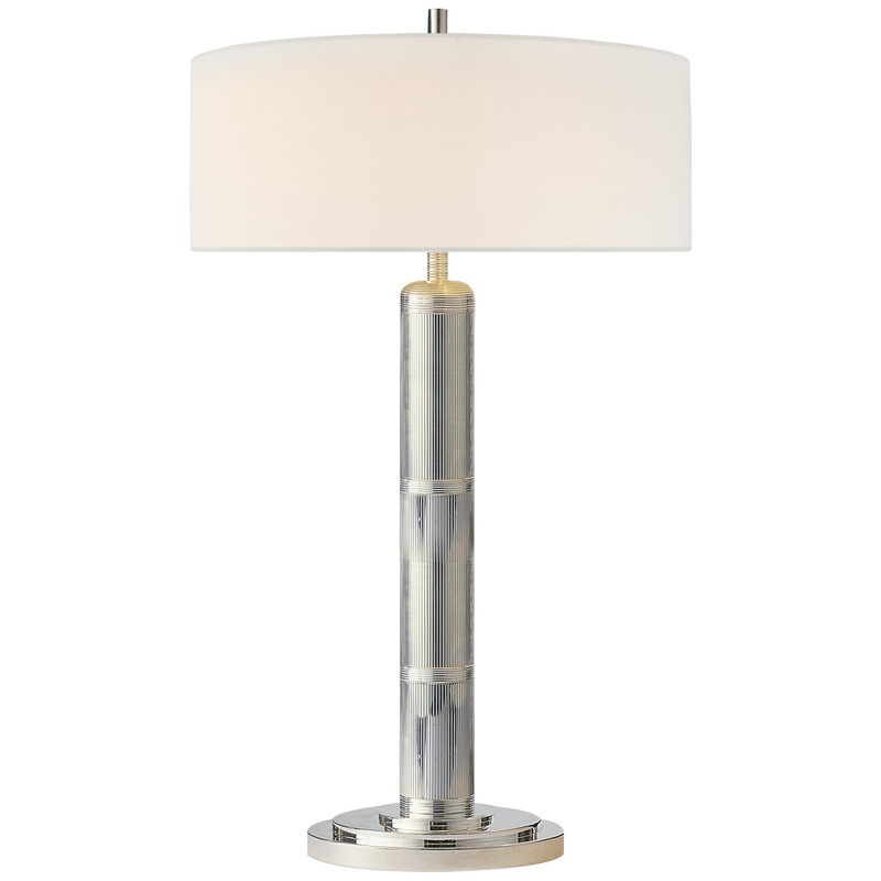 Two Light Table Lamp from the Longacre Collection in Polished Nickel Finish by Visual Comfort Signature