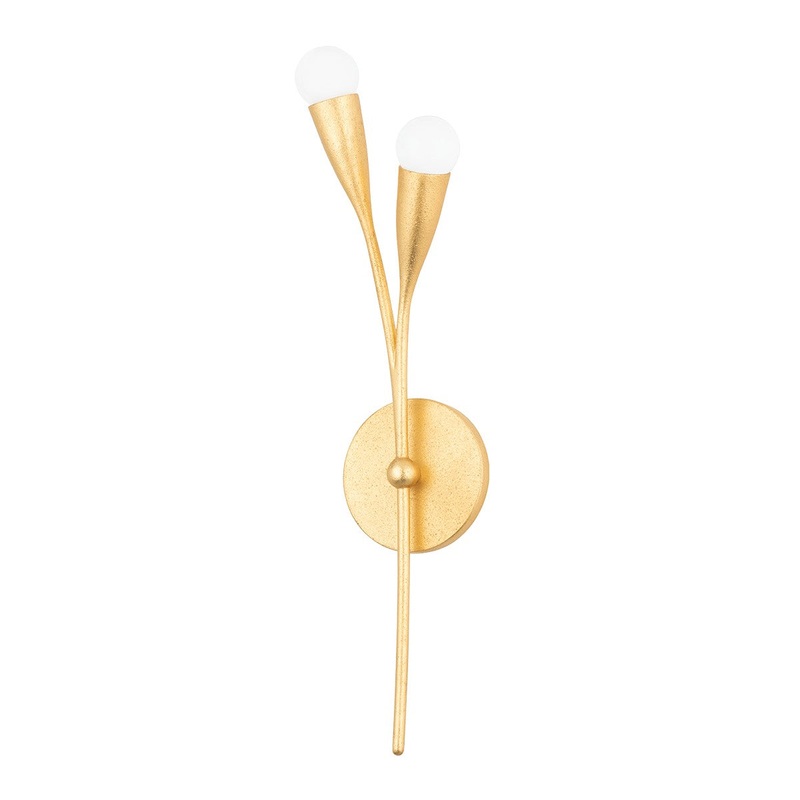 Two Light Wall Sconce from the Elsa Collection in Gold Leaf Finish by Mitzi
