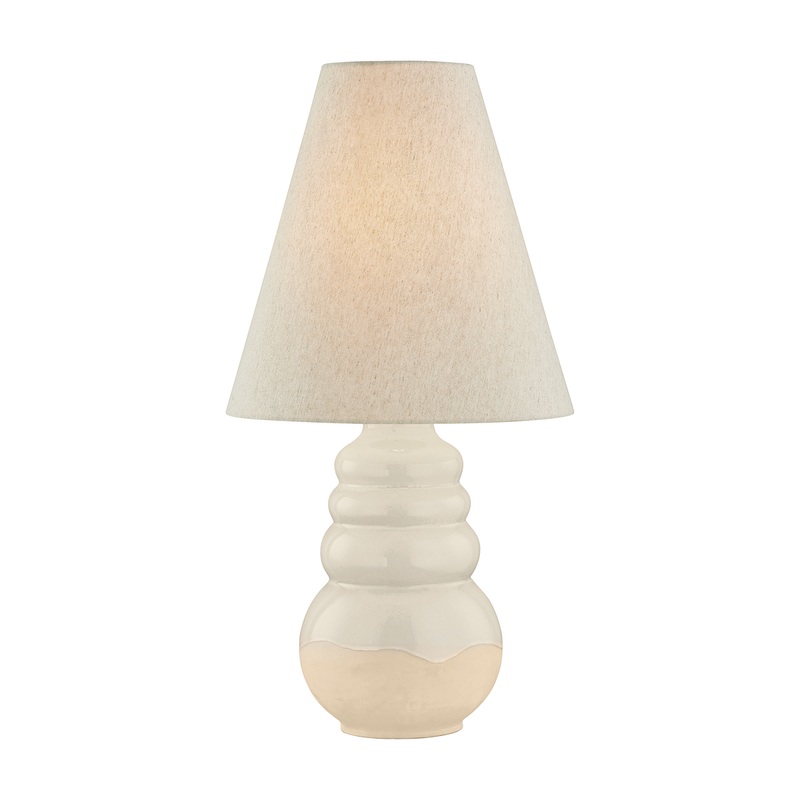 Tybee 1-Light Table Lamp Aged Brass/Ceramic Elemental White