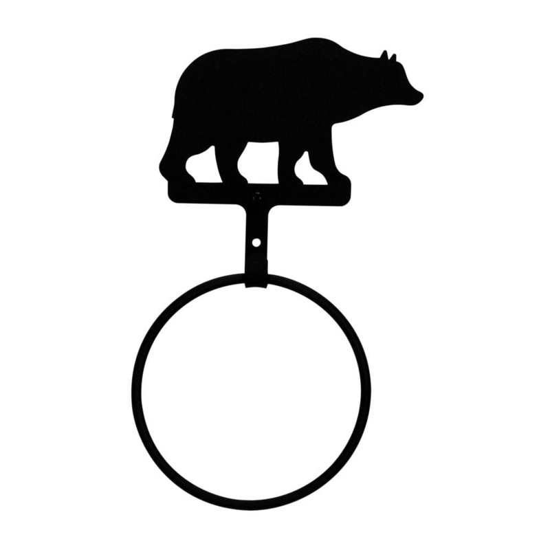 Village Wrought Iron TBR-14 Bear Towel Ring