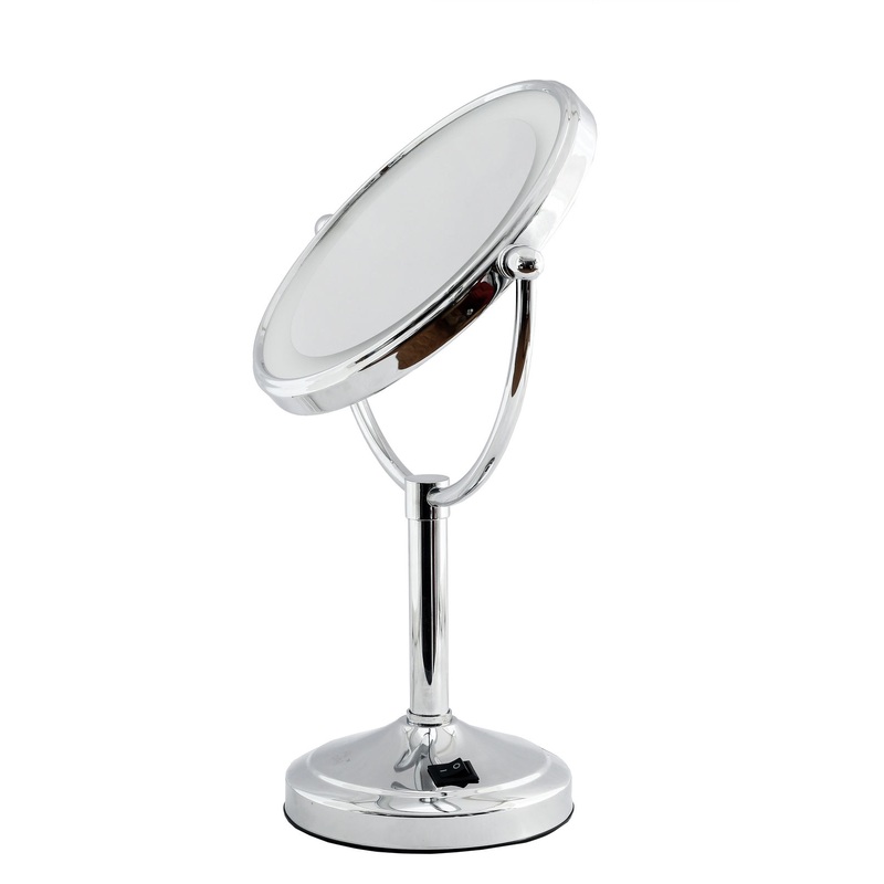 5X & 1X LED Tabletop Magnifying Mirror – Chrome