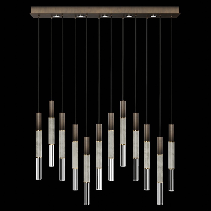 Antonia 61″W Rectangular Pendant Bronze/Brass/Smoke