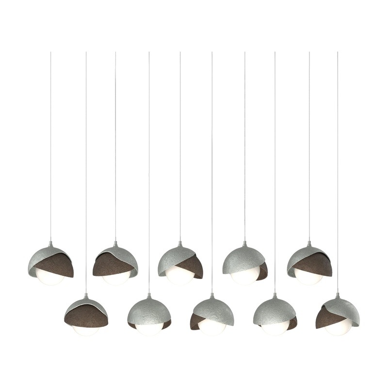 Brooklyn 10-Light Double Shade Pendant Vintage Platinum Bronze