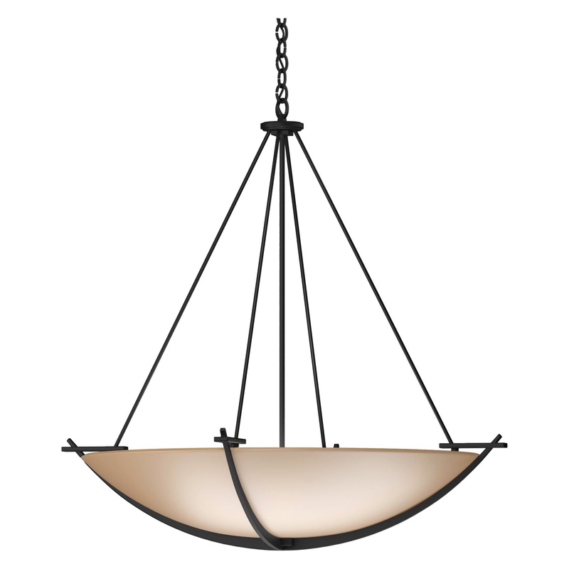 Compass Large Scale Pendant Black Sand Glass (SS)