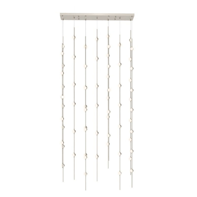 Constellation Andromeda 36″ Rectangle LED Pendant Satin Nickel with White Optical Acrylic 3000K 20′ Adjustable Cord