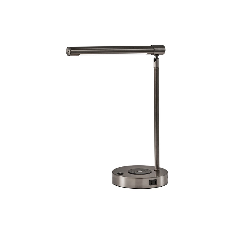 Dax LED Wireless Charging Desk Lamp Brushed Steel
