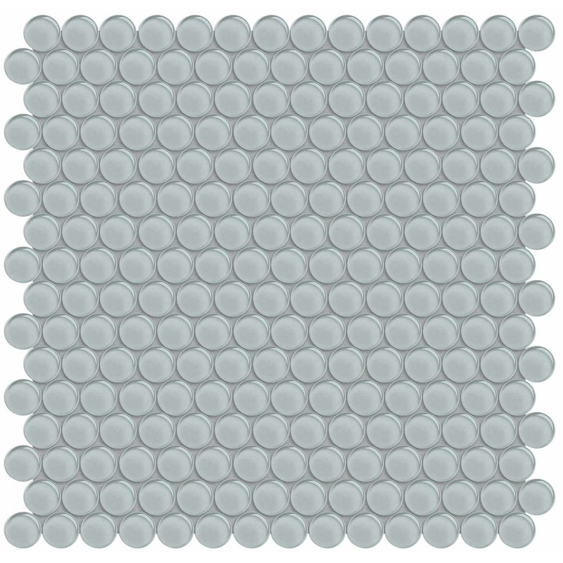 Element Cloud Penny Round Glass Mosaics. 1 Sheet = .96 Sq. Ft. (35-103)