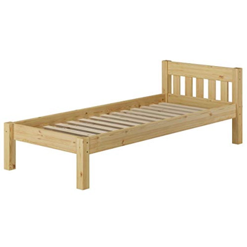Erst-Holz Robusto Letto Classico in Pino massello Laccato per Materasso 90×200 con doghe rigide 60.38-09