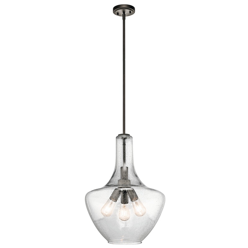 Kichler 42190OZ Three Light Pendant, Olde Bronze