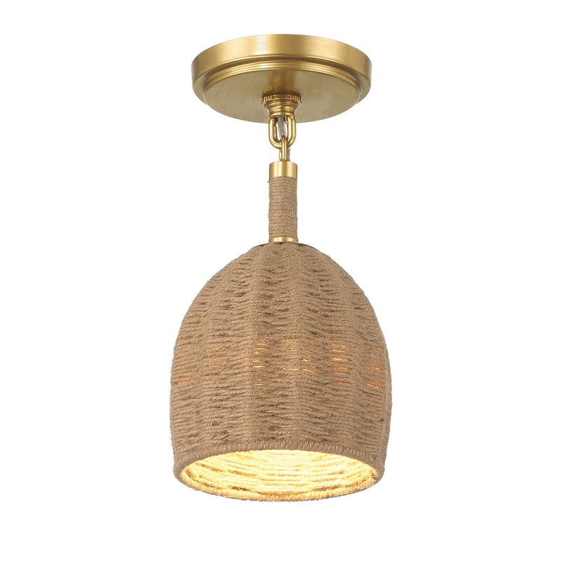 LED Semi Flush Mount from the Jace Collection in Soft Gold Finish by Crystorama