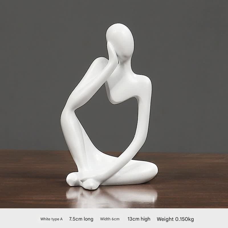 Nordic Abstract Resin Figurine – Modern Minimalist Home Decor Sculpture(White)