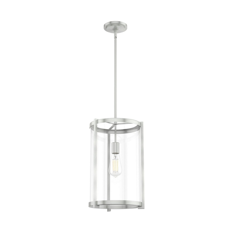 One Light Pendant from the Astwood Collection in Brushed Nickel Finish by Hunter