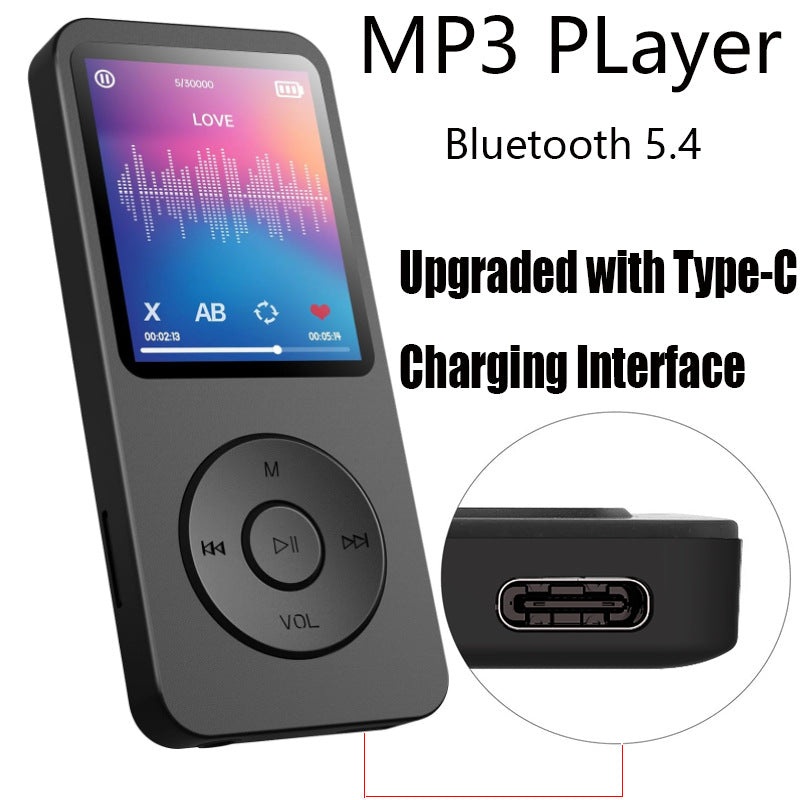 Portable Digital Music Player – Bluetooth 5.4, Hi-Fi Lossless Sound, 8GB Built-in & Expandable Storage(black 16GB)