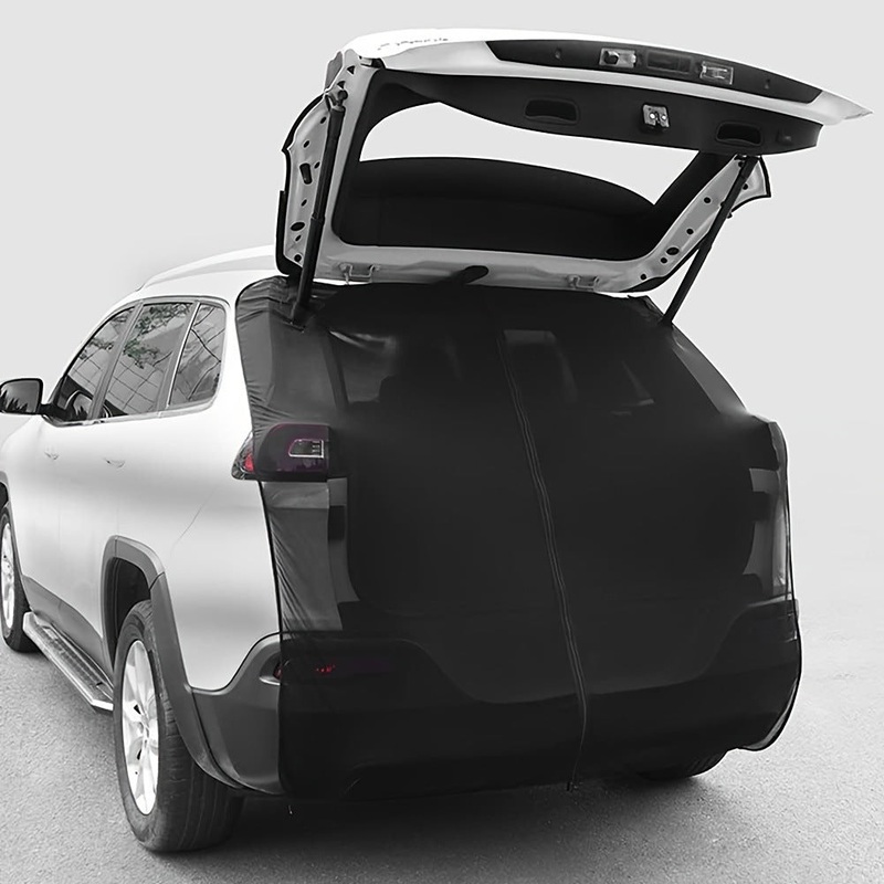 Size L Black Tailgate Mosquito Net Screen – Magnetic Bug Protection for Boot Opening