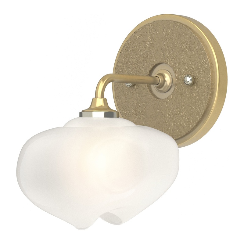 Ume 1-Light Curved Arm Bath Sconce Modern Brass Soft Gold