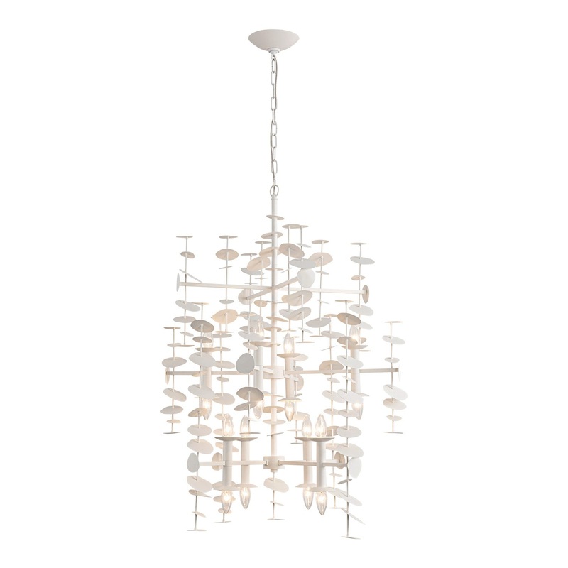16 Light Chandelier from the Yukari Collection in Matte White Finish by Alora