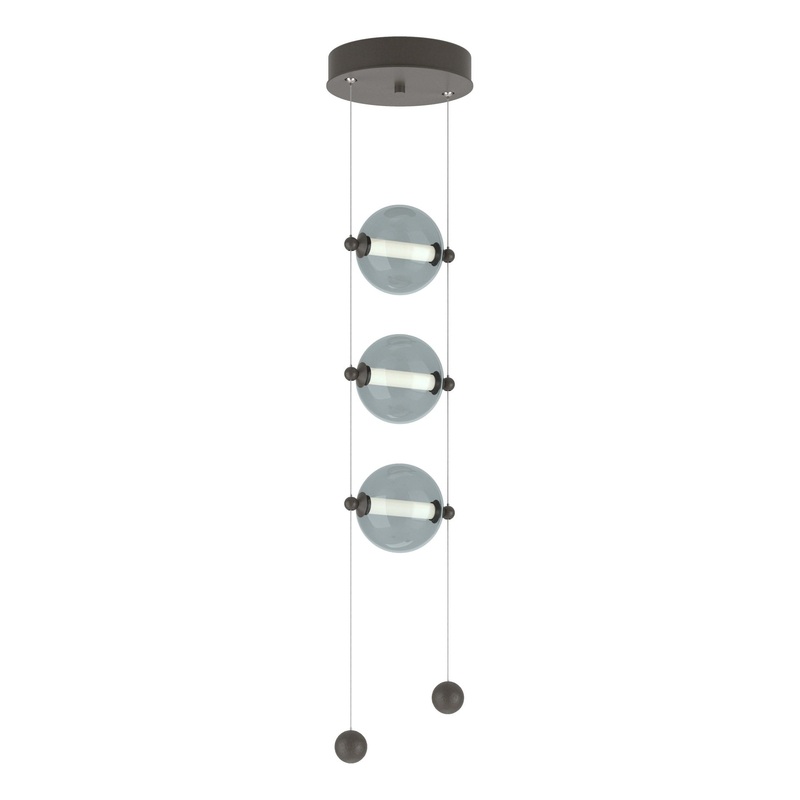 Abacus 3-Light LED Pendant Dark Smoke Cool Grey Glass (YL)