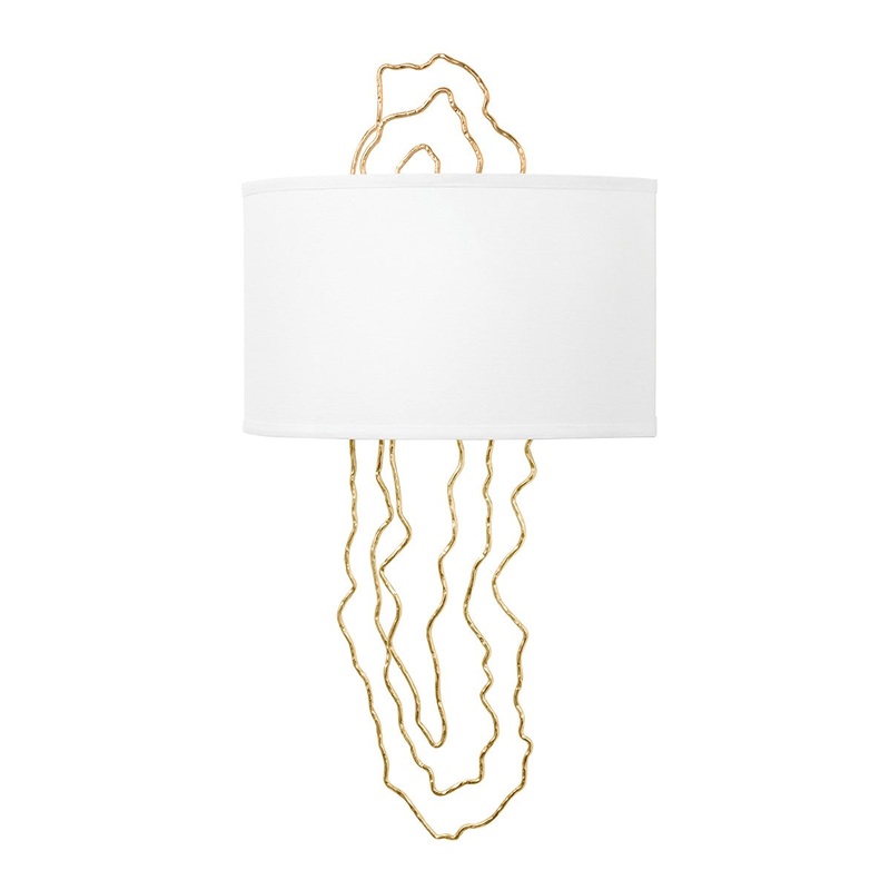Corbett Lighting 404-02-VGL 5Th Avenue Two Light Wall Sconce Vintage Gold Leaf