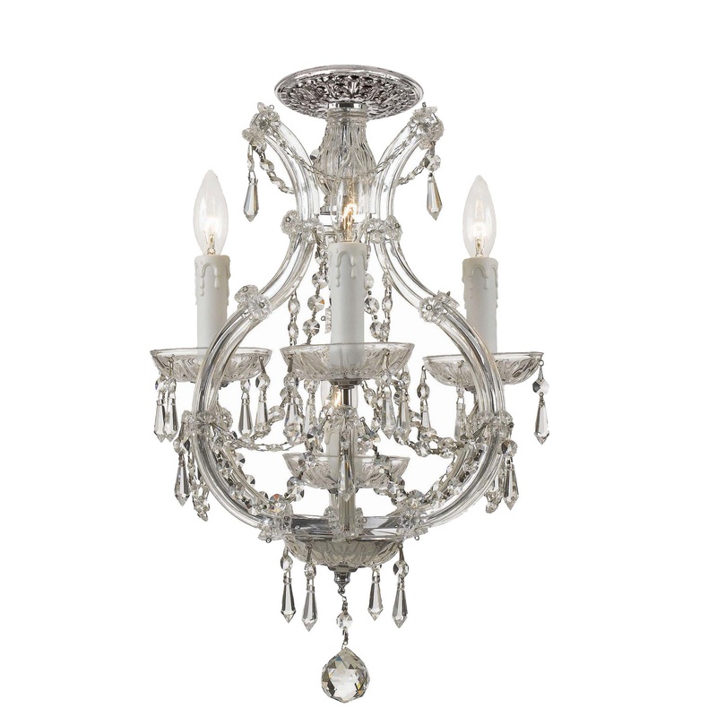 Crystorama 4473-CH-CL-SAQ_CEILING Maria Theresa Four Light Semi Flush Mount Polished Chrome