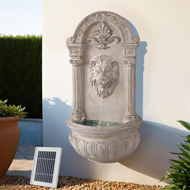 Gardeon Solar Fountain Water Feature Wall Mount Garden Fountains 77CM Beige