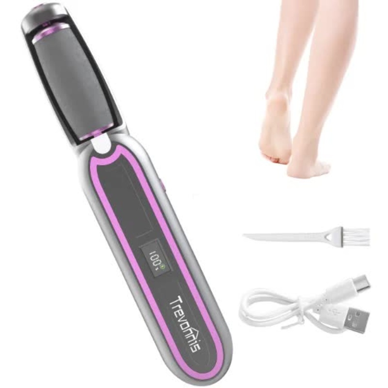 Gray purple Rechargeable Electric Callus Remover – 3 Speeds, LCD, for Smooth Feet