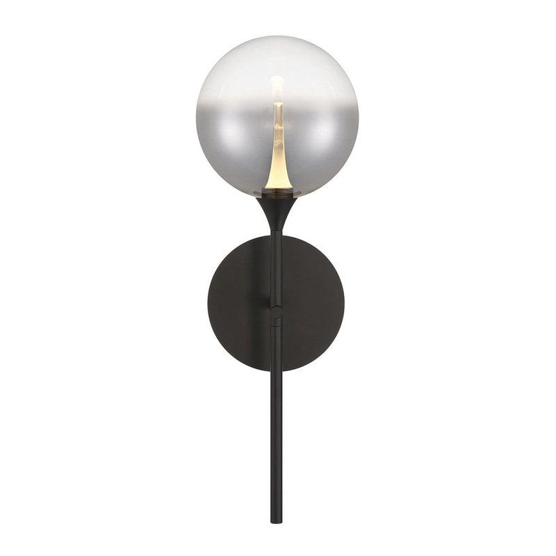 Iissa 19″ Wall Sconce Black Smoked Glass