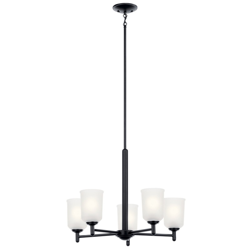 Kichler 43671BK Five Light Chandelier, Black