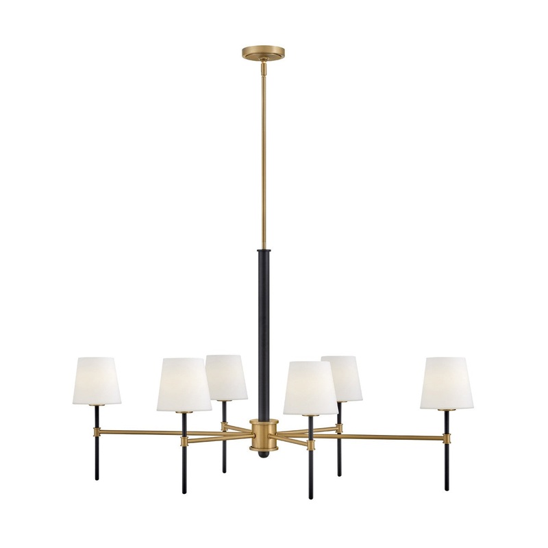LED Linear Pendant from the Saunders Collection in Black Finish by Hinkley