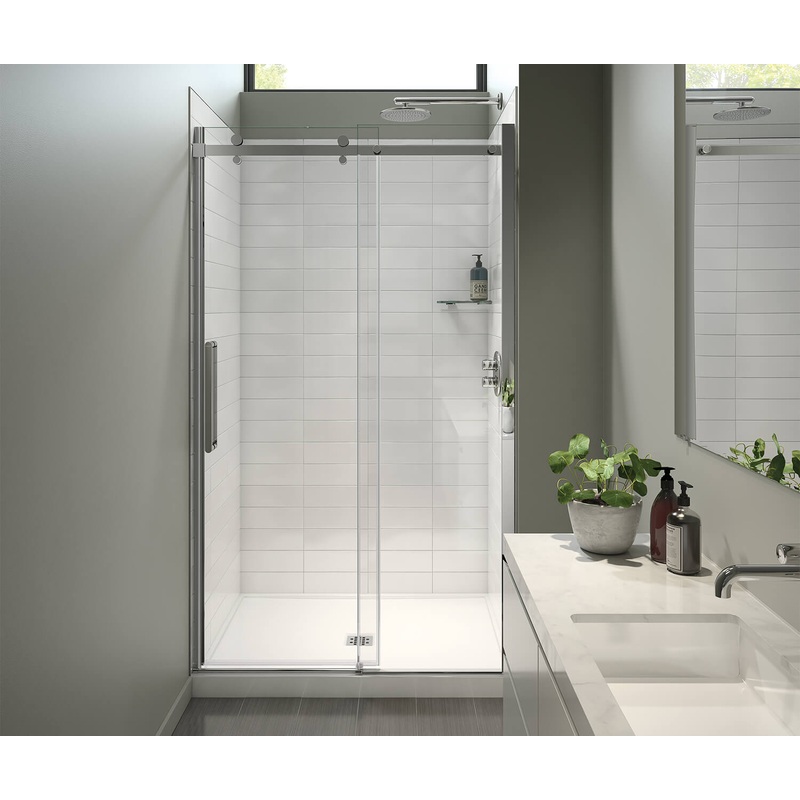 MAAX 138950-900-084-000 Halo Pro 44 -47 x 78  in. 8mm Sliding Shower Door for Alcove Installation with Clear glass in Chrome