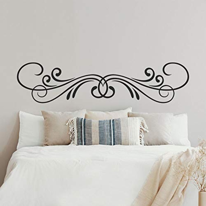 T-MK388 – Adesivi per testiera del letto, 33 x 140 cm, colore: Nero