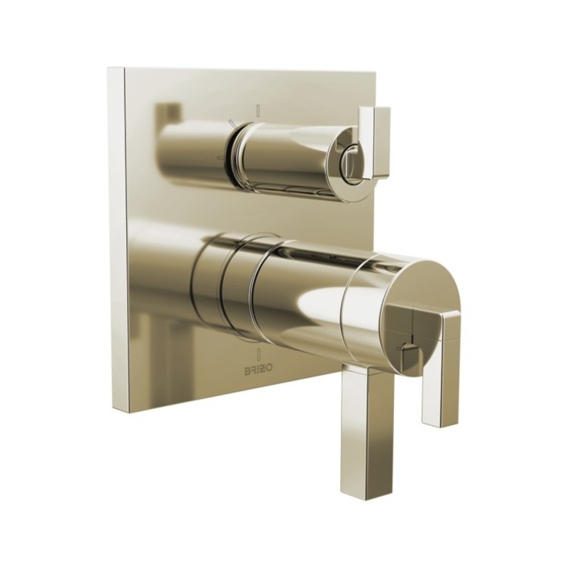 Thermostatic Trim Frank Lloyd Wright with 3 Function Integrated Diverter Trim Less Handle Brilliance Polished Nickel ADA 7.2 Gallons per Minute Zinc