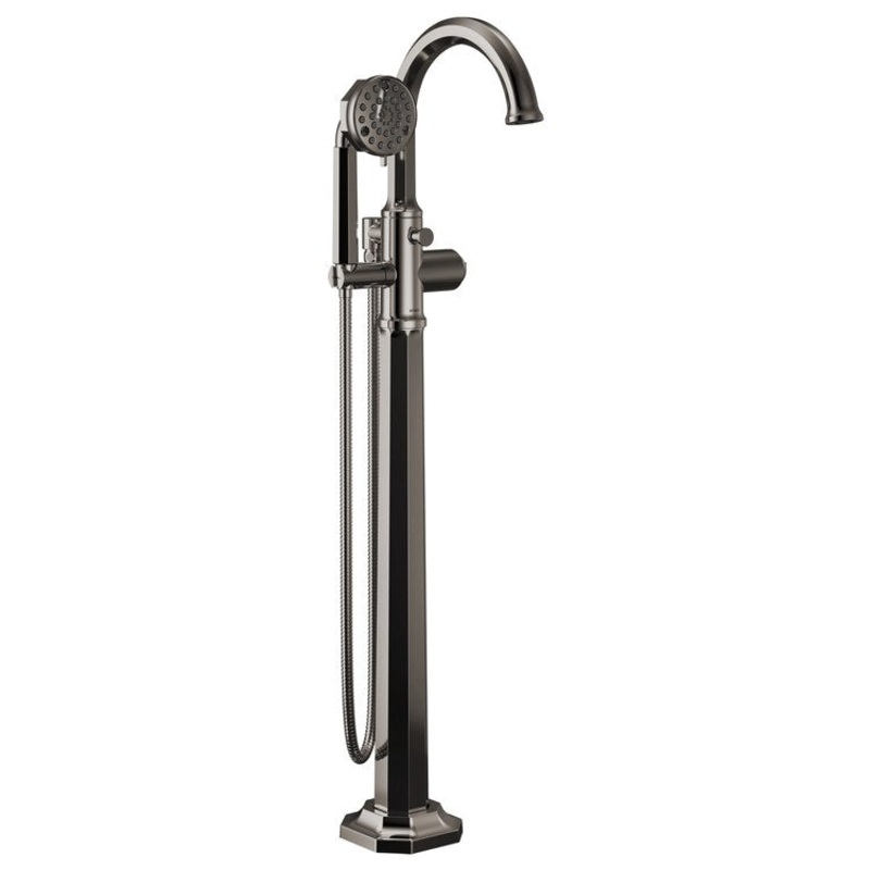 Tub Filler Trim Beauclere Freestanding Less Handle Brilliance Black Onyx WaterSense Round Single Function 15.5 Gallons per Minute